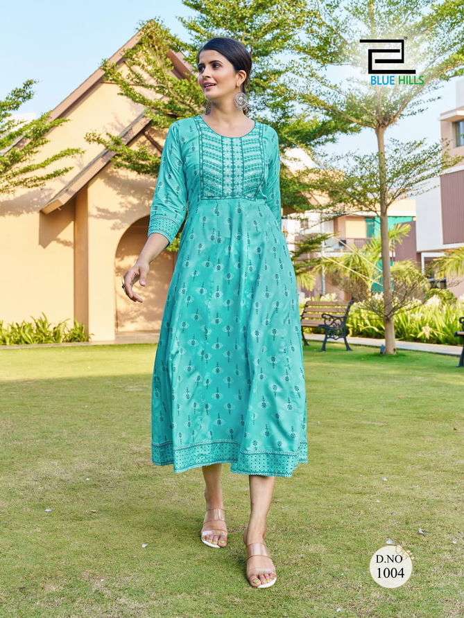 Blue Hills Zest Gown Style Anarkali Plus Size Kurtis Catalog
